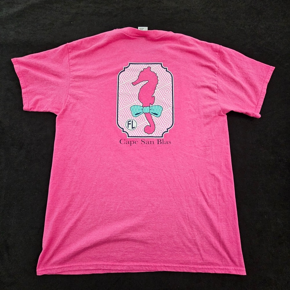 Cape San Blas FL Pink Short Sleeve Cotton Blend T-Shirt Adult L